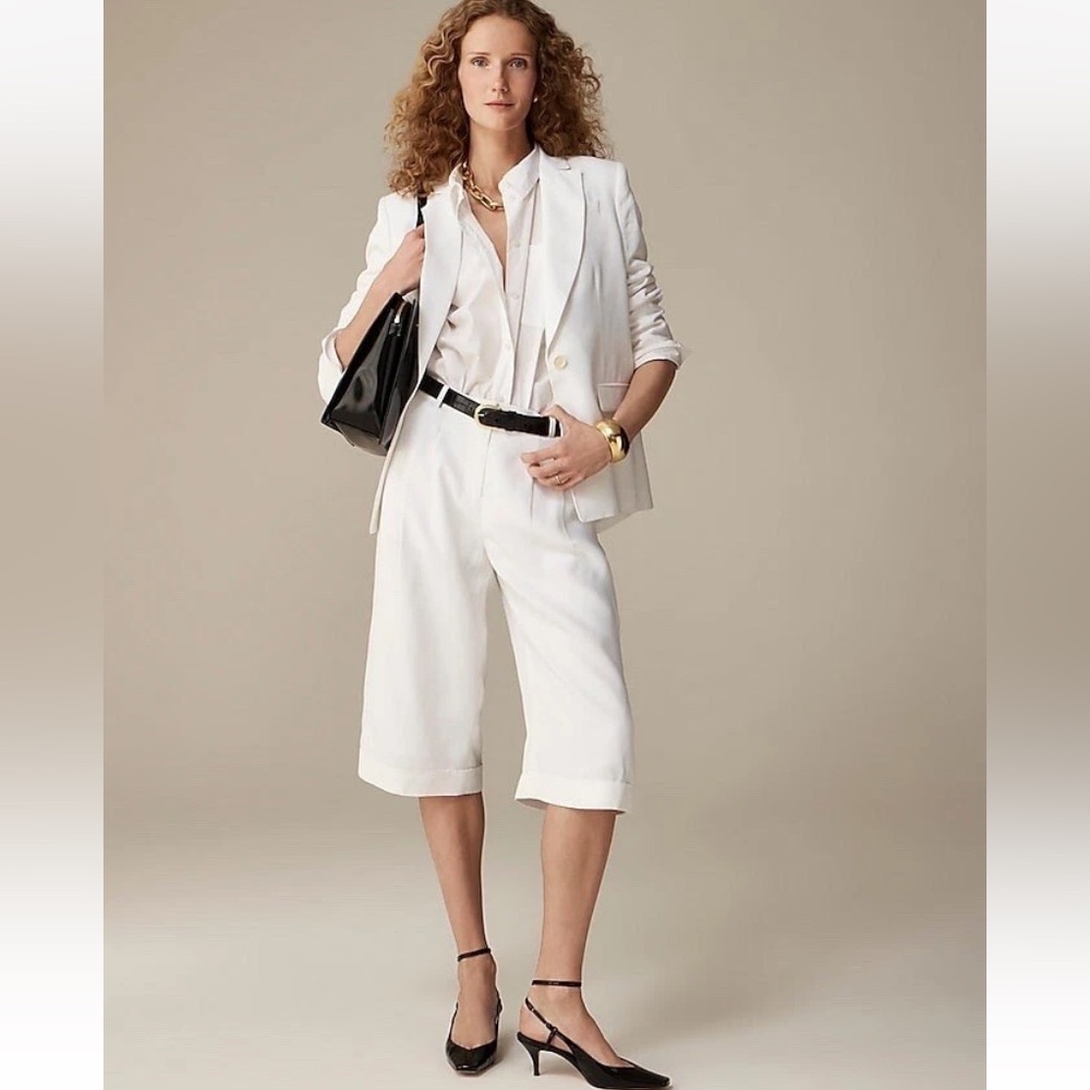 J.Crew Long pleated trouser short HIgh rise in drapey viscose NWT Size 6 $168
